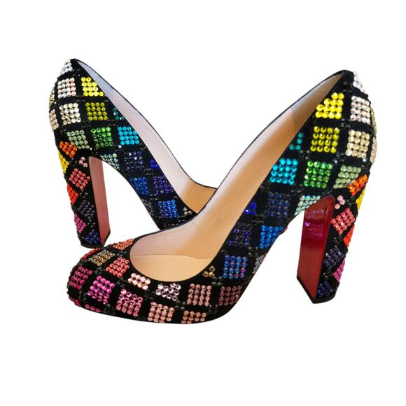 Christian Louboutin Arletta Crystal Suede Pumps US 10 IT 40 Multicolor - Picture 11 of 11